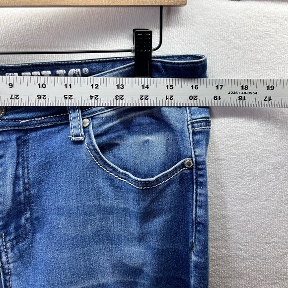 Hydraulic Blue Denim Distressed Jegging Jeans Womens 12 Stretch Cute 2314 - Picture 3 of 9